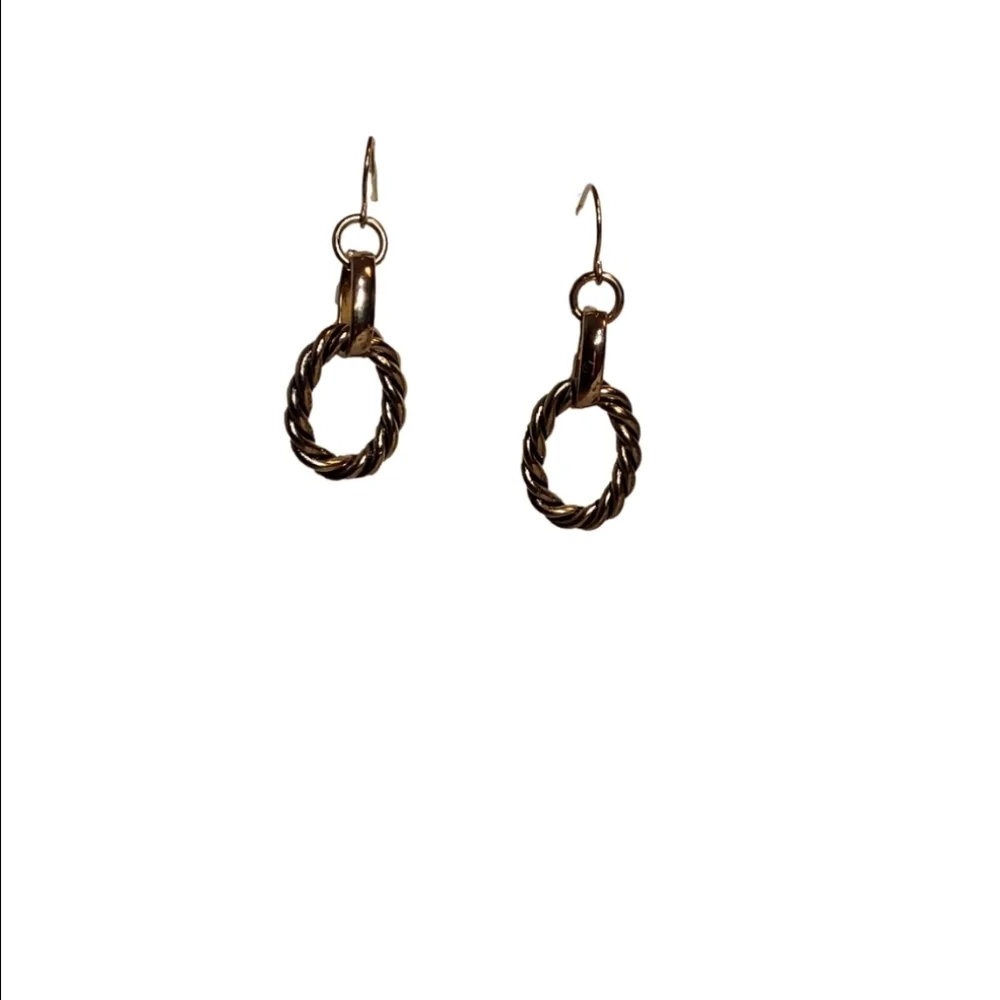 CODED GOLD  TONED HOOP EARRINGS‎
